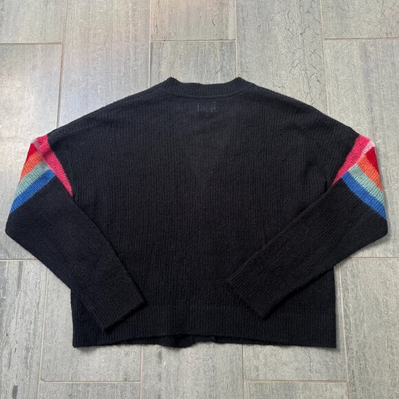 Sundry Rainbow Wool Cashmere Oversized V-Neck Cardigan Sweater Blue 2/Medium - Picture 11 of 11